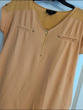 Sweet Wanderer Peach Short-Sleeve Zip Tunic